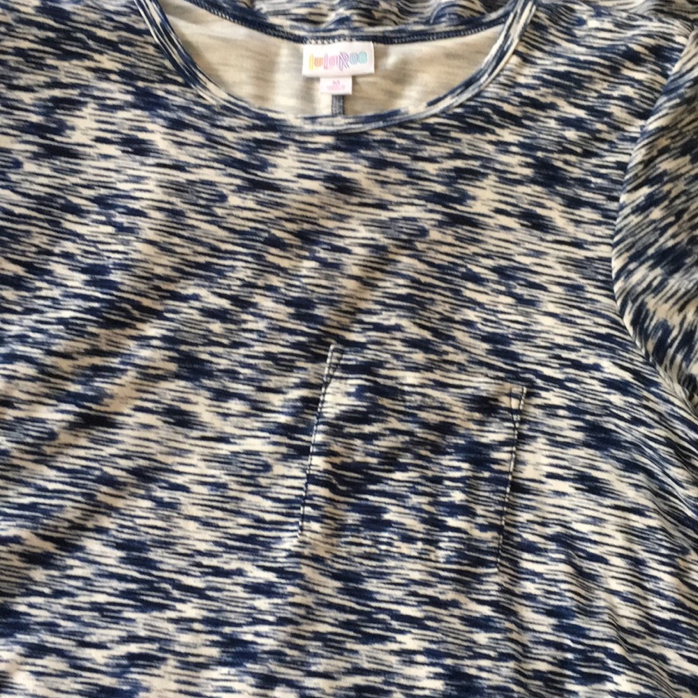 Lularoe M Carly. Navy blue and white. Used.
